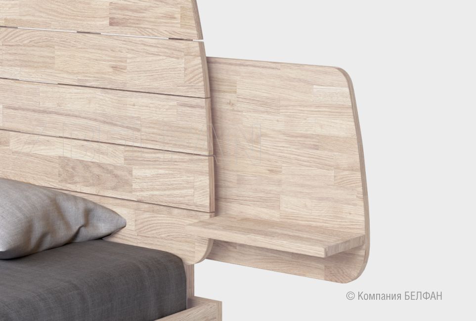 Полка прикроватная "Wallstreet" массив дуба, МДФ 1