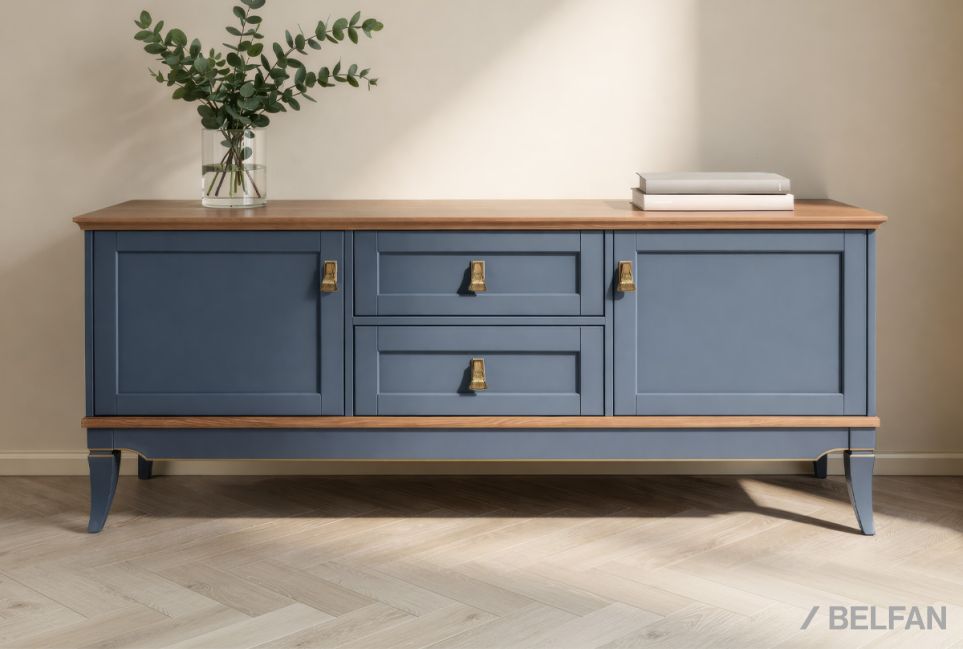 Тумба под ТВ "Стюарт" массив и шпон дуба 1