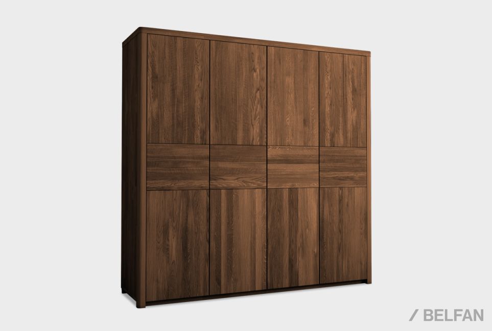 Шкаф для одежды 4-х дверный "Норд" массив дуба 1
