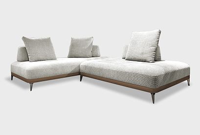 "Infiniti" диван модульный; нераскл.; 13+15; латунь; Limber 01+Unico Tobacco (БК)