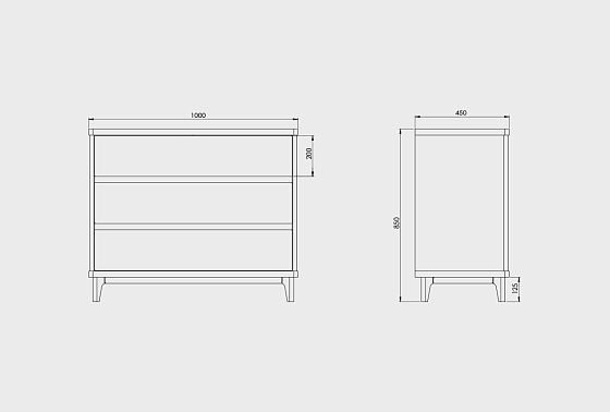Комод "Wallstreet" 3 массив дуба, МДФ 10