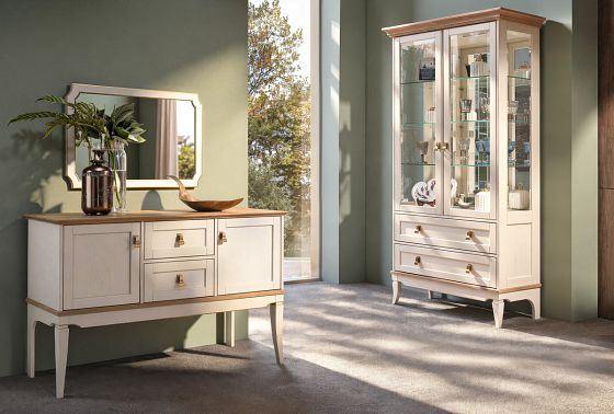 Витрина 2-х дверная "Стюарт" массив и шпон дуба 7