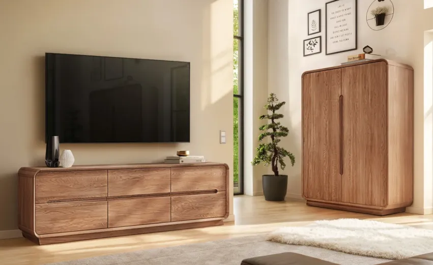 Гостиная «Монблан» #2. Цвет: американский орех  Гостиная «Монблан» #2