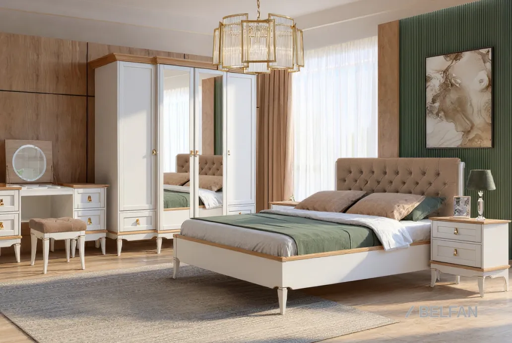 Спальня «Стюарт» #4 дуб белый, натуральный дуб