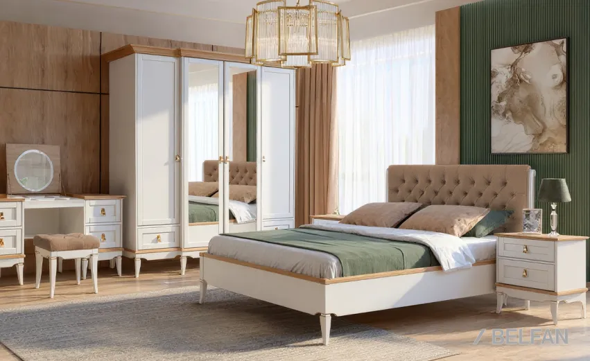 Спальня «Стюарт» #4. Цвет: дуб белый, натуральный дуб Спальня «Стюарт» #4