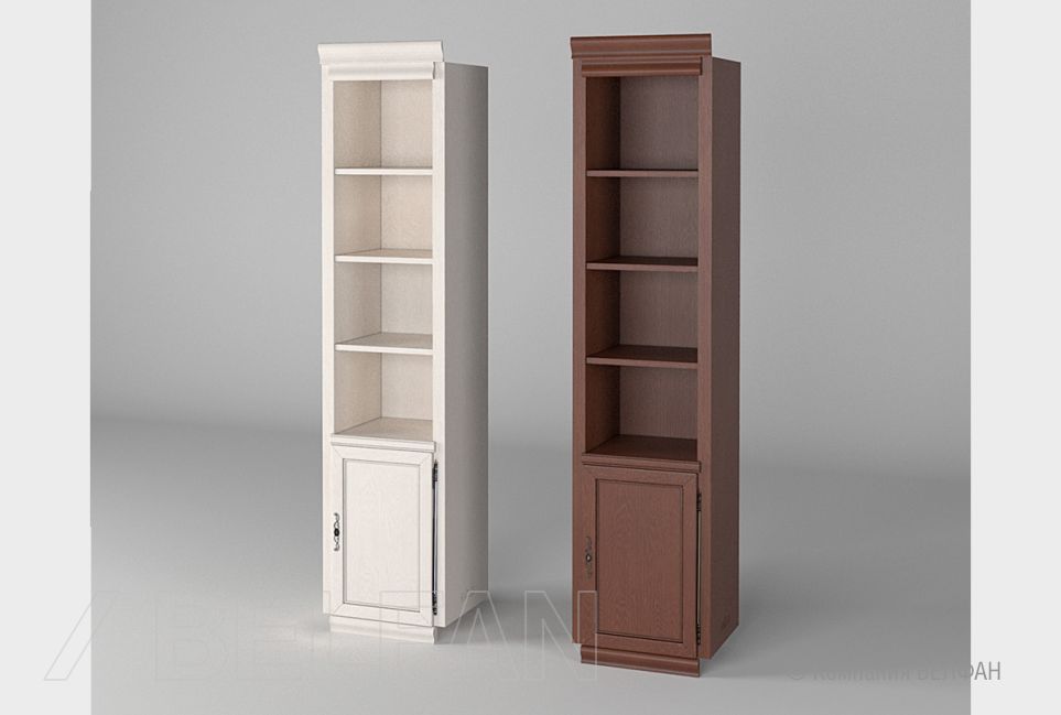 Стеллаж 1-но дверный "Тэфи" (правый) массив и шпон дуба 2