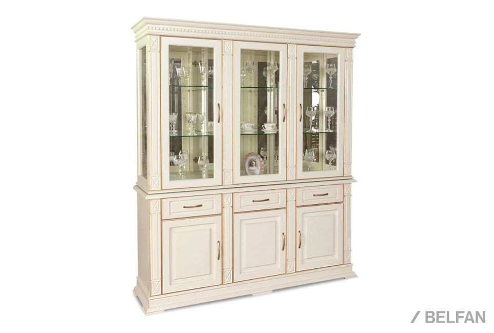 Шкаф комбинированный "Верди Люкс 3з" массив и шпон дуба 1