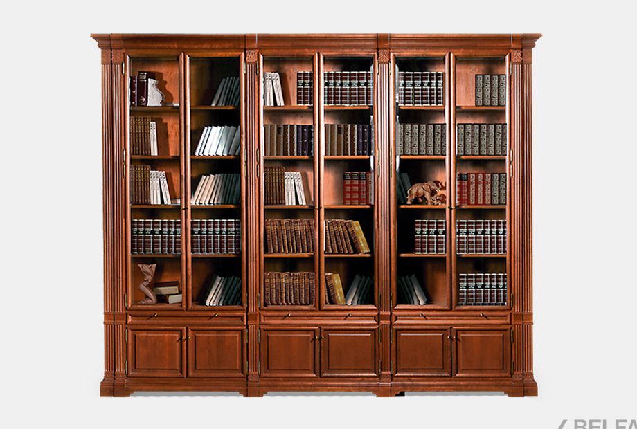 Набор мебели для библиотеки "Престиж-17.3" массив и шпон берёзы 1