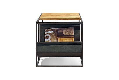 Стол журнальный "Art Collection" c газетницей; *КМ-009.253; бейц-масло, чёрный металл