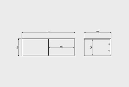 Дополнительная секция для шкафа 2-х дв. "Уоллстрит"