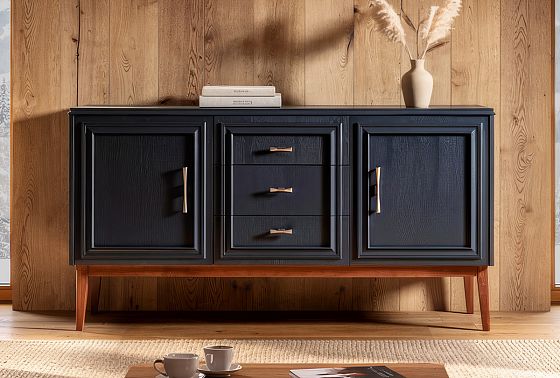 Тумба "Сакраменто" 3 (с ящиками) массив и шпон дуба, МДФ 11