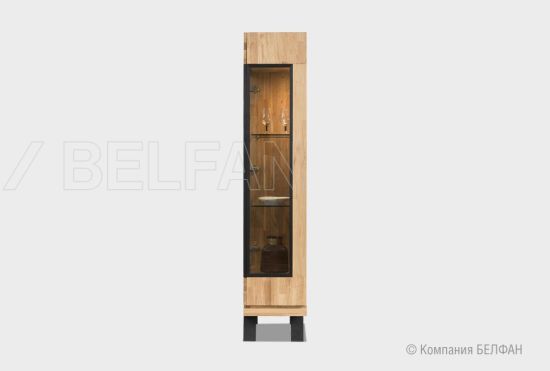 Витрина 1-но дверная "Etna" (правая) массив дуба, металл 7