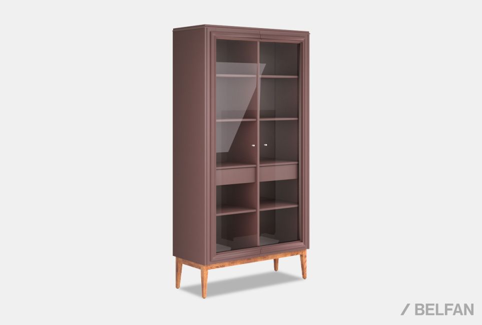 Витрина 2-х дв. "Сакраменто" массив и шпон дуба, МДФ 1