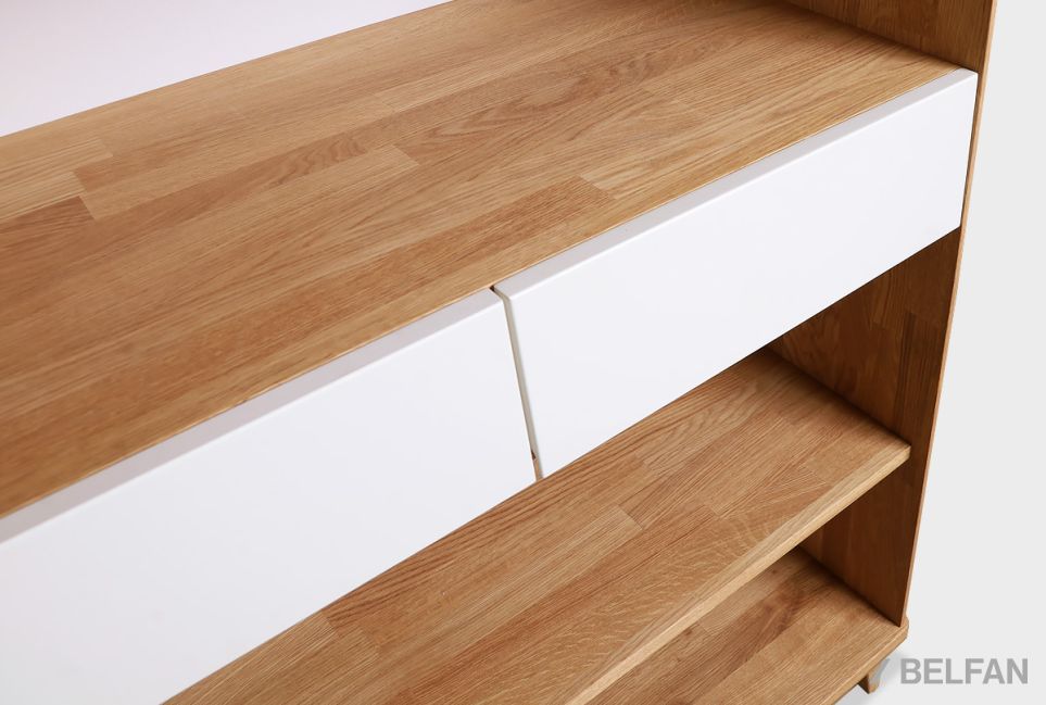 Стеллаж "Wallstreet" (с ящиками) массив дуба, МДФ 2