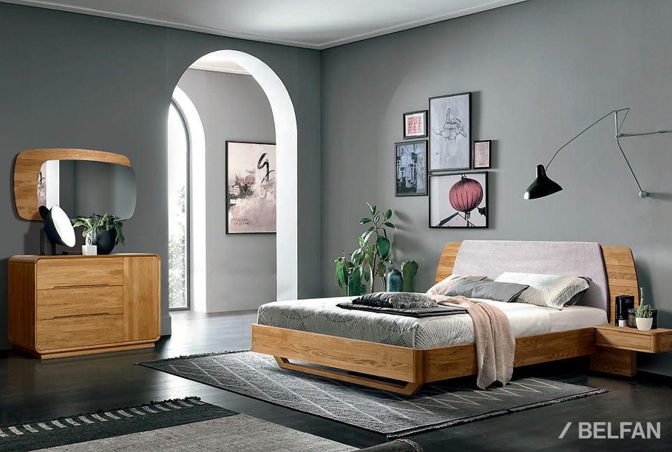 Кровать "Монблан" (с прикроватными тумбами) массив дуба 3