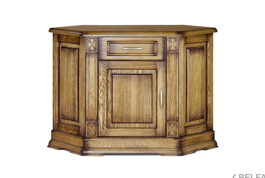 Тумба угловая "Верди Люкс 1у" массив и шпон дуба 1