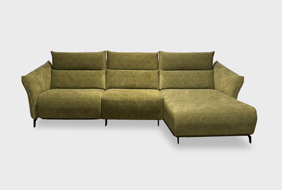 "Floyd" диван с оттоманкой; 1EL+10W+8R; Реклайнер; правый; металл черный; Afalin 15 (гр. 2/АВ)