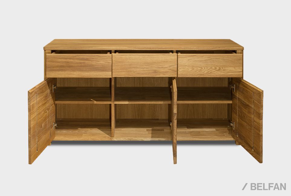 Тумба 3-х дверная "Норд" массив дуба 8