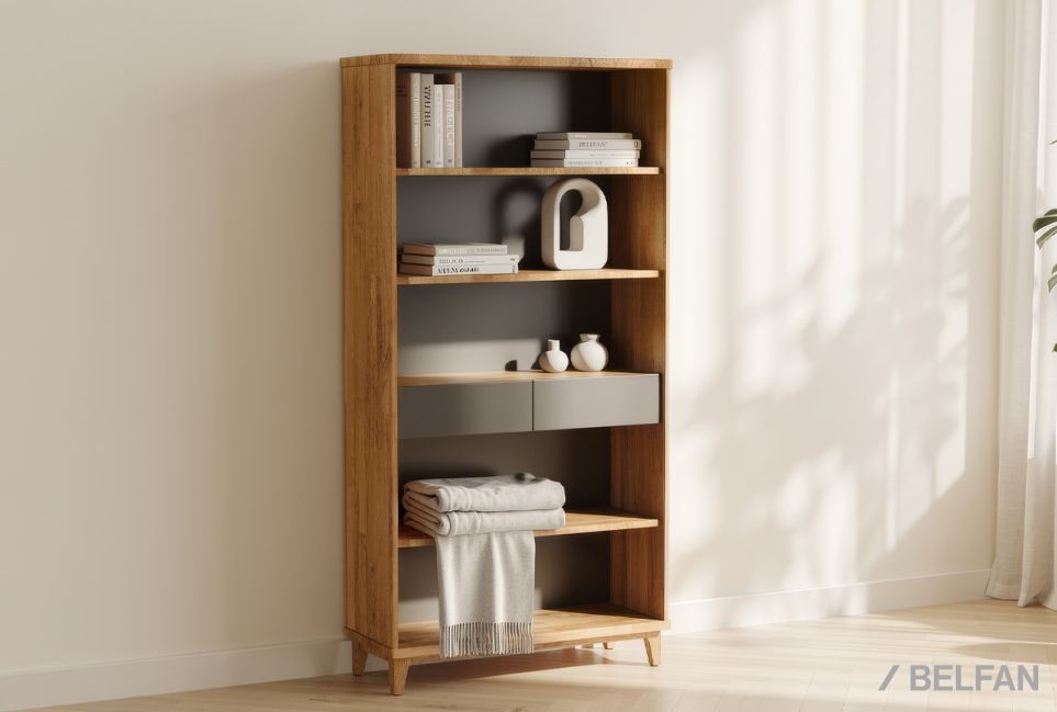 Стеллаж "Wallstreet" (с ящиками) массив дуба, МДФ 1