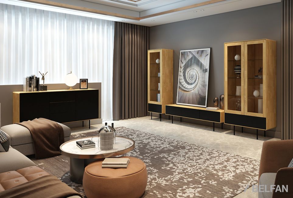 Витрина 1-но дверная "Norman" (левая) массив дуба, МДФ, металл 5