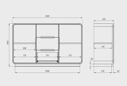 Тумба "Монблан" 3 (с ящиками); бейц-масло
