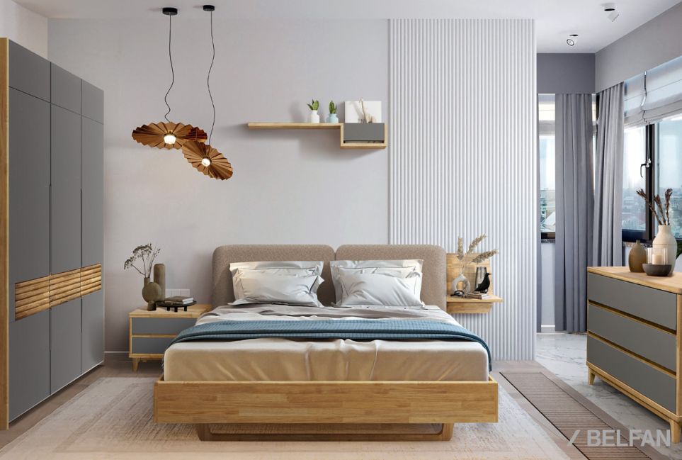 Полка прикроватная "Wallstreet" массив дуба, МДФ 3