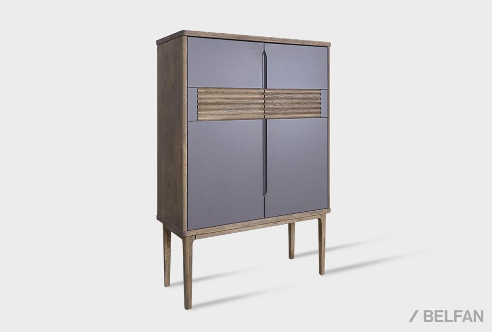 Тумба высокая "Уоллстрит" массив дуба, МДФ 2