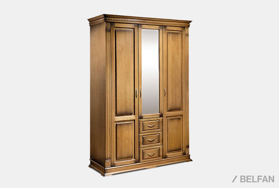 Шкаф 3-х дверный "Верди Люкс" массив и шпон дуба 1