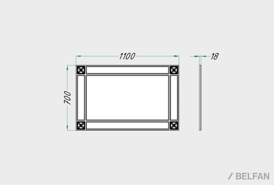 Зеркало навесное "Brianson" МДФ 3