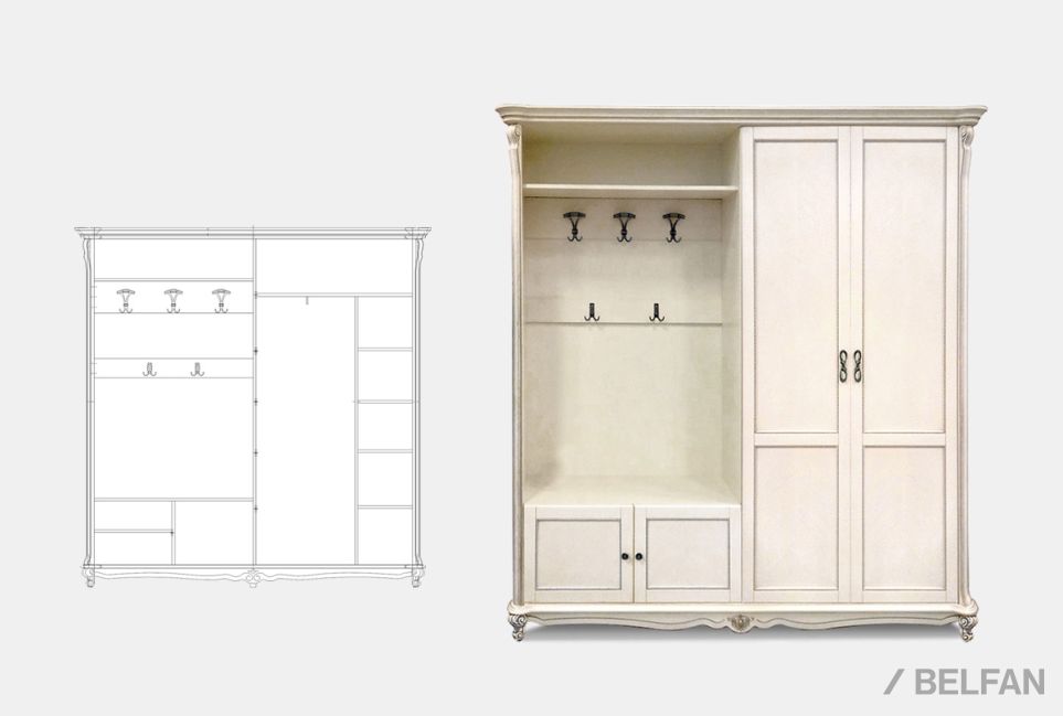 Шкаф комбинированный "Алези 2" массив и шпон дуба 2