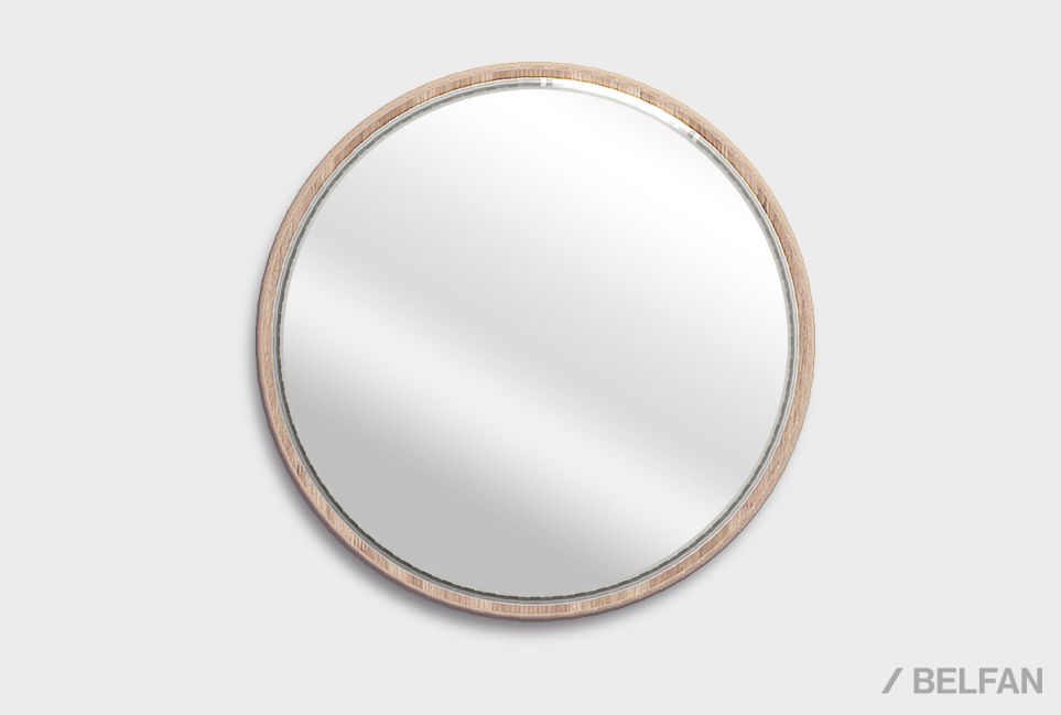 Зеркало настенное "Уоллстрит" (круглое) массив дуба 1