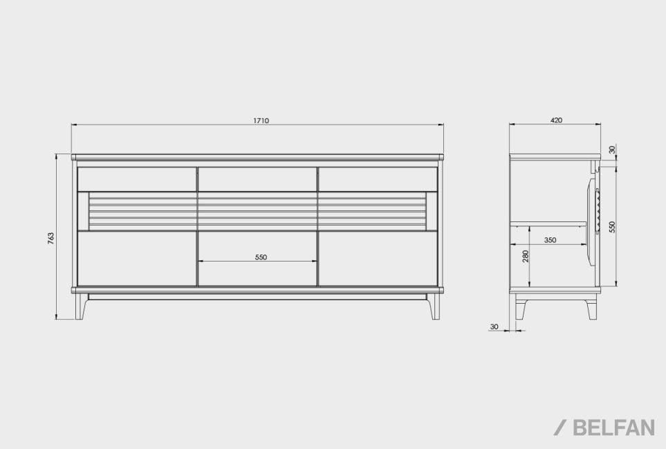 Тумба "Уоллстрит" 3 массив дуба, МДФ 3