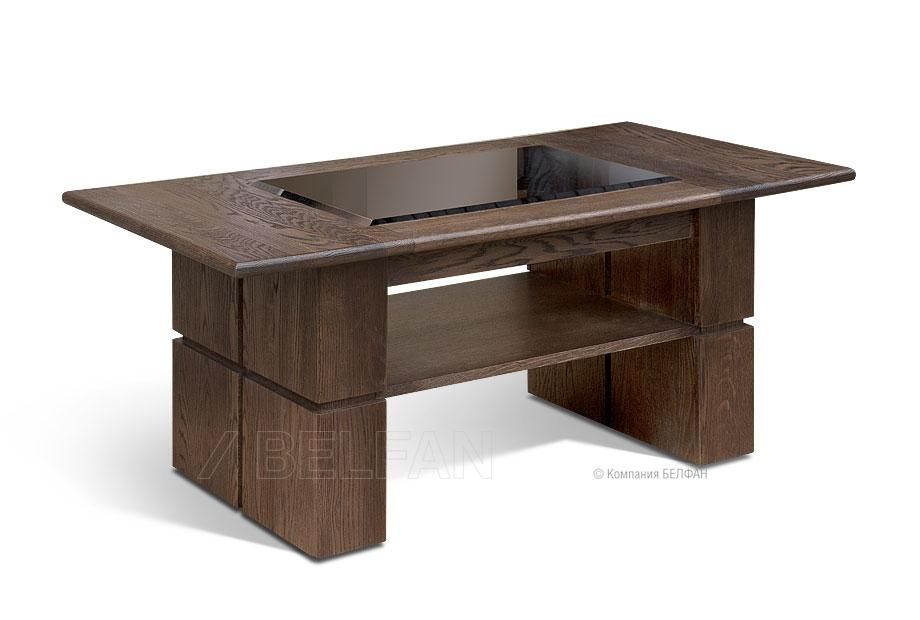 Стол журнальный "Хедмарк"; тёмный дуб, браширование