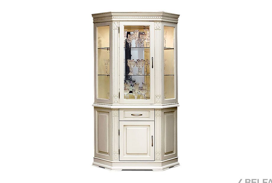 Шкаф комбинированный угловой "Верди Люкс 1уз" массив и шпон дуба 2