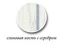 Шкаф 4-х дв. "Алези"; 4 зеркала; слоновая кость с серебром