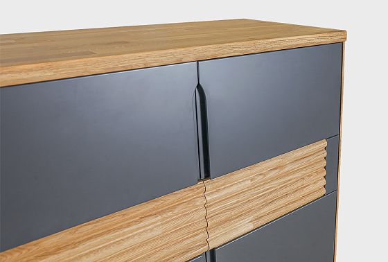 Тумба высокая "Уоллстрит" массив дуба, МДФ 6