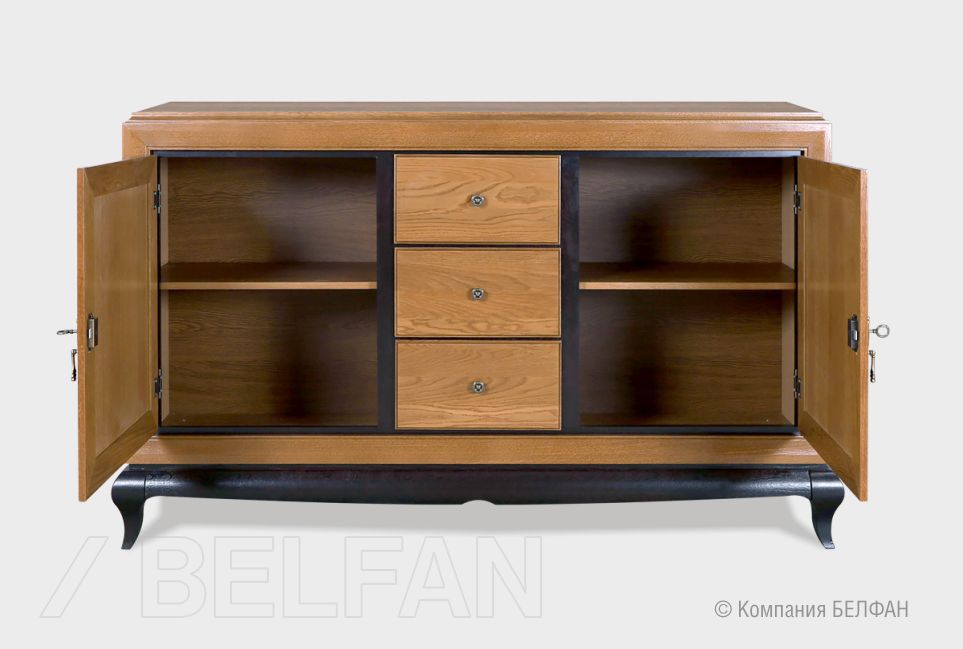 Тумба "Соната" 3 (с ящиками) массив и шпон дуба 7