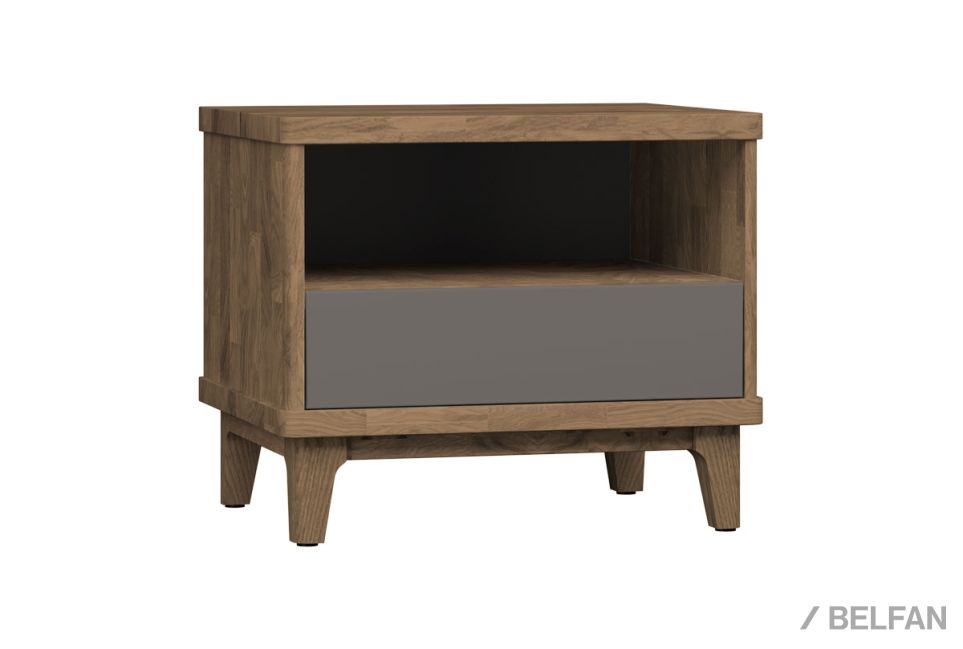 Тумба прикроватная "Wallstreet" (с нишей) массив дуба, МДФ 1