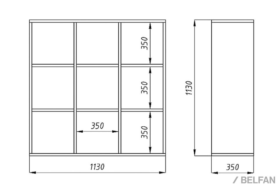 Стеллаж "Art Collection" 3x3 массив дуба 2