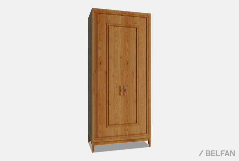 Шкаф 2-х дверный "Сакраменто" (с декором) массив и шпон дуба, МДФ 1