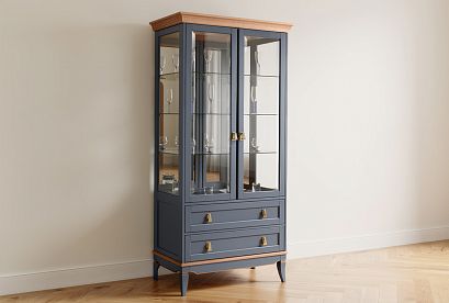 Витрина 2-х дверная "Стюарт"; *ГМ 6507; марено, натуральный дуб