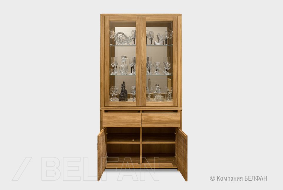 Шкаф комбинированный 2-х секционный "Норд" массив дуба 7