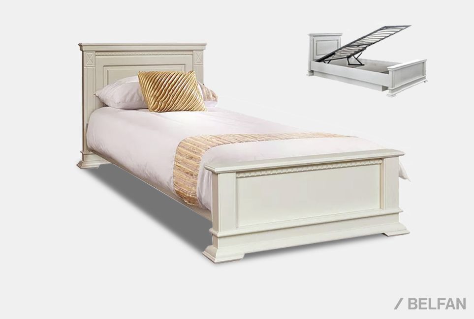 Кровать "Верди Люкс" (низкое изножье) с подъемным механизмом массив и шпон дуба 1