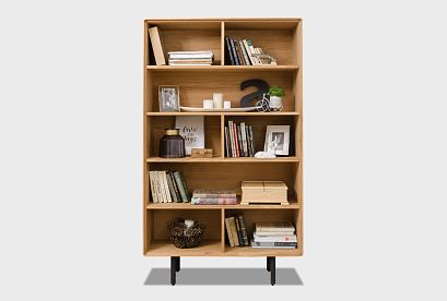 Стеллаж "Норман" 2; дуб натуральный, чёрный