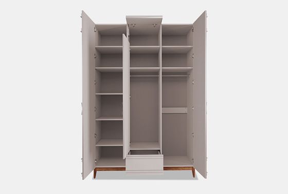 Шкаф 3-х дверный "Сакраменто" (с декором) массив и шпон дуба, МДФ 7