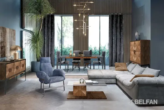 "Лаунж" диван с оттоманкой #2