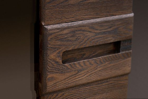 Шкаф с витриной 1-но секционный (высокий) "Хедмарк" массив и шпон дуба 4