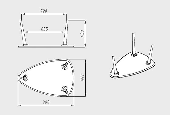 Стол журнальный "Art Collection" 90 (капля) массив дуба 3