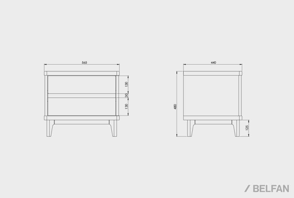 Тумба прикроватная "Wallstreet" массив дуба, МДФ 6