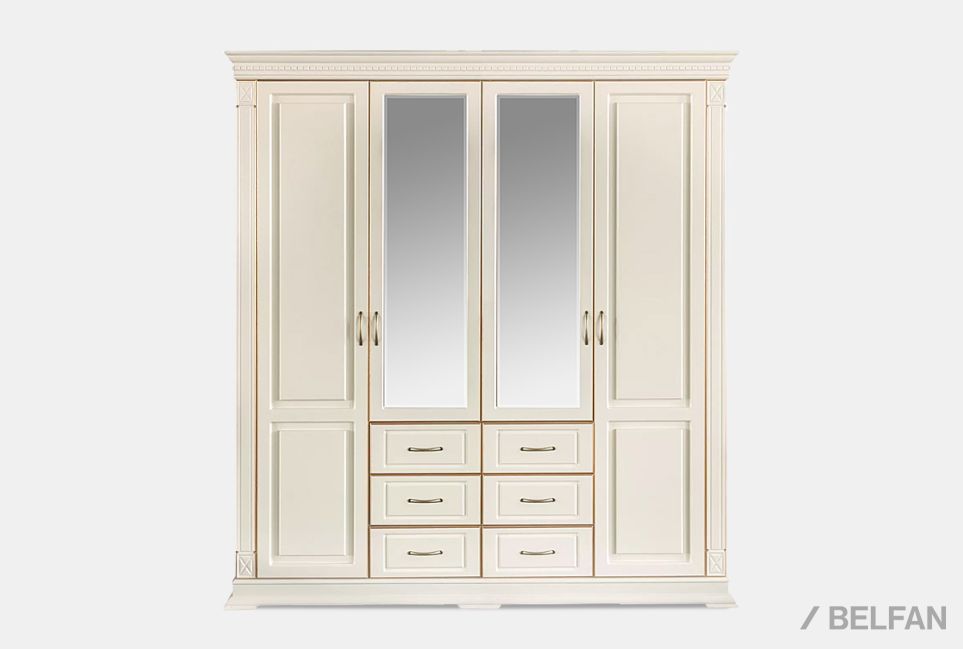 Шкаф 4-х дверный "Верди Люкс" массив и шпон дуба 2